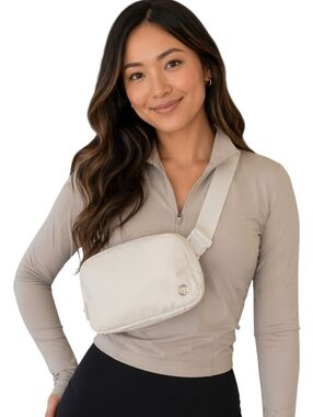 Lululemon Everywhere Belt Bag White Nylon Crossbody Waist Pack Adjustable Strap